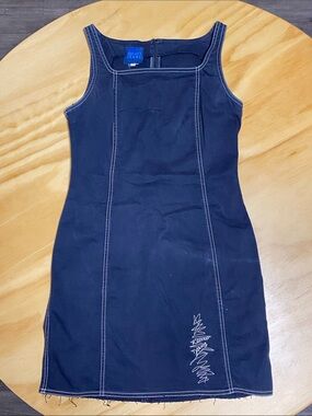 Kenzo Navy Mini Tank Dress with White Stitching